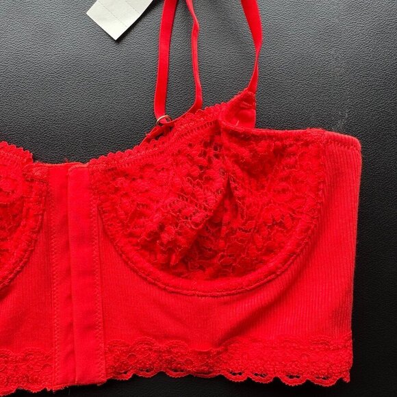 NWT Aerie Show Off Cozy Rib Unlined Corset Bra 36B - Picture 6 of 9